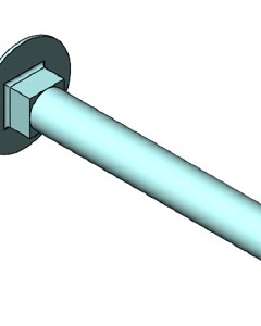 Mushroom head square neck bolt M 6 x 45 DIN 603 white zinc